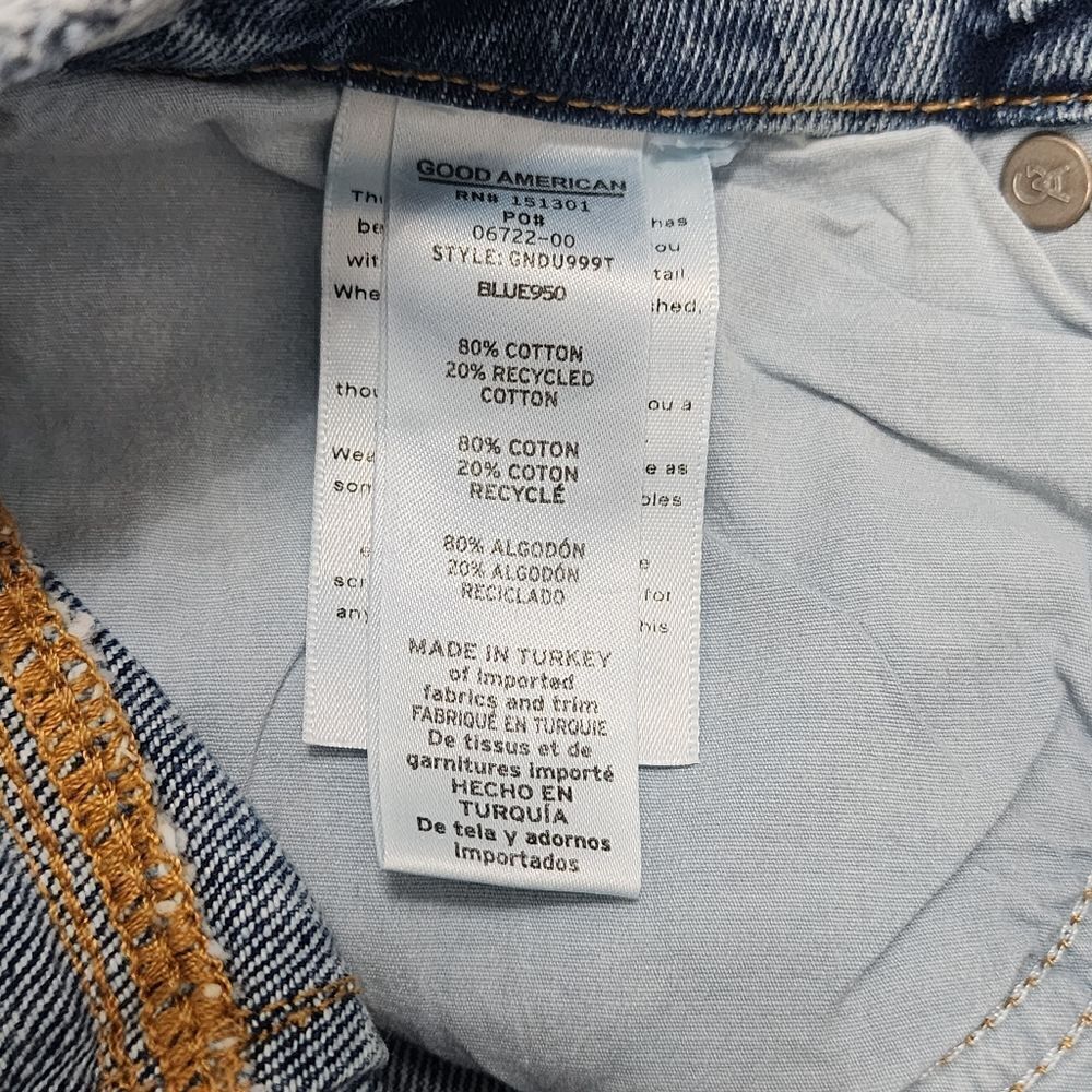 Good American 6, 10, 14, 18 Good 90s Duster High Rise Straight Leg Jeans Blue950 - Picture 13 of 16